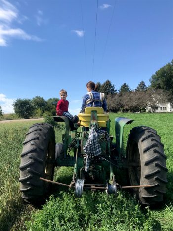 Johnathan Hladik's family working on the farm. (Photo courtesy of Johnathan Hladik)