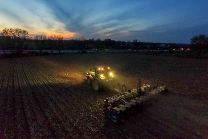 Precision Agriculture technology with GPS allows farmers to plant corn at night. (Photo by the University of Kentucky College of Agriculture)