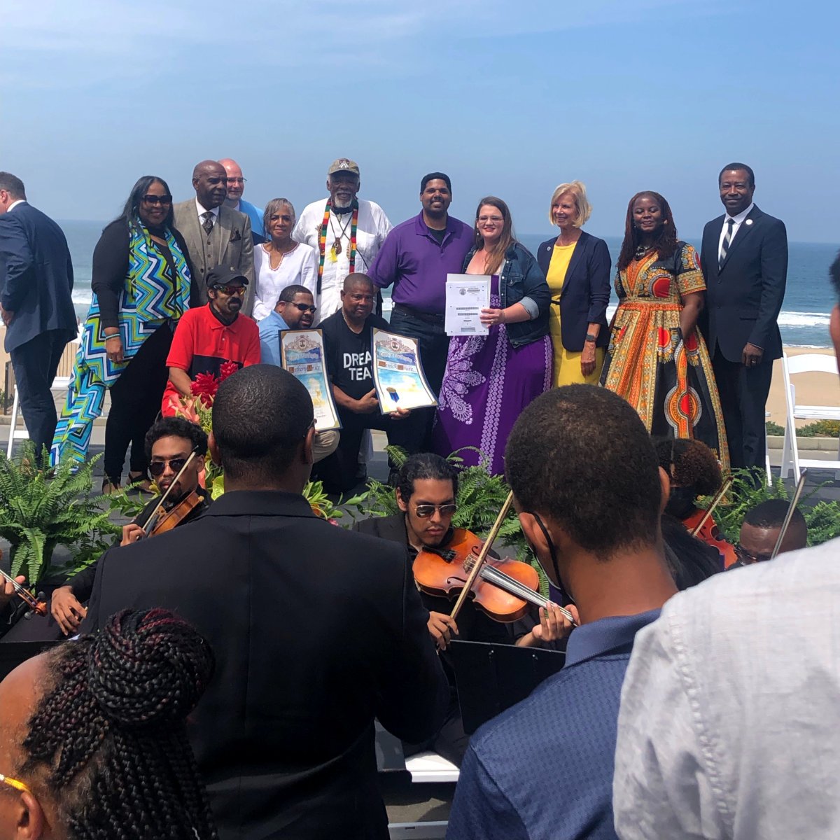 The ceremony to return the Bruce's Beach land back to its original stewards. (Photo credit: Starr Genyard-Swift)