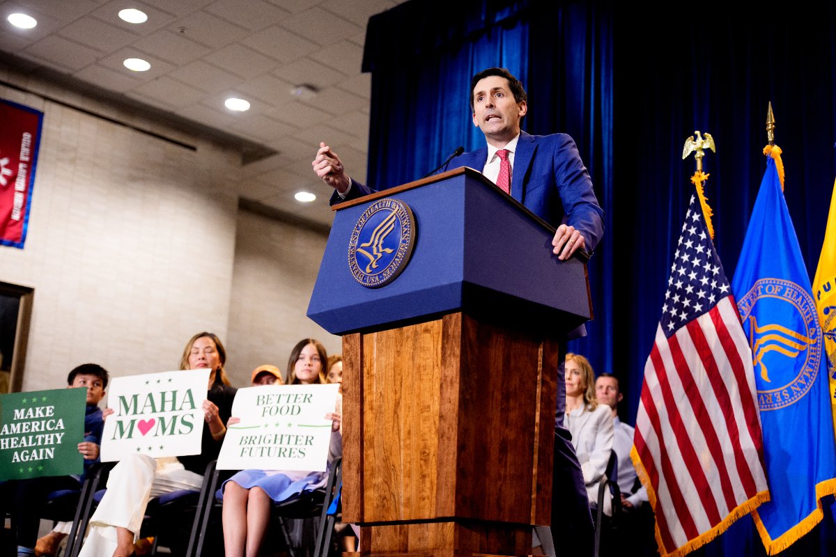 Calley Means speaks during a news conference at the Health and Human Services Department on April 22, 2025 in Washington, DC. (Photo credit: Andrew Harnik, Getty Images)