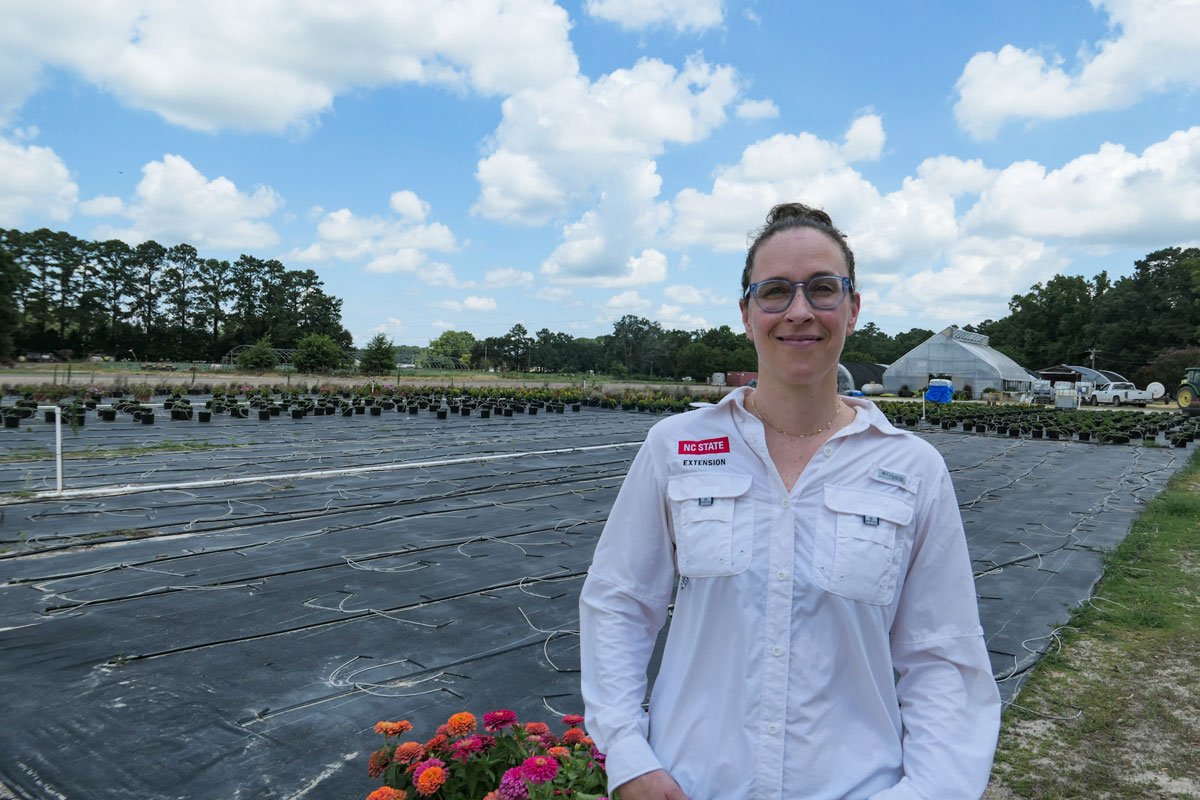 Dara Bloom visits a farm participating in a farm-to-ECE program and selling produce to a group of childcare facilities. (Photo credit: Bhavisha Gulabrai)